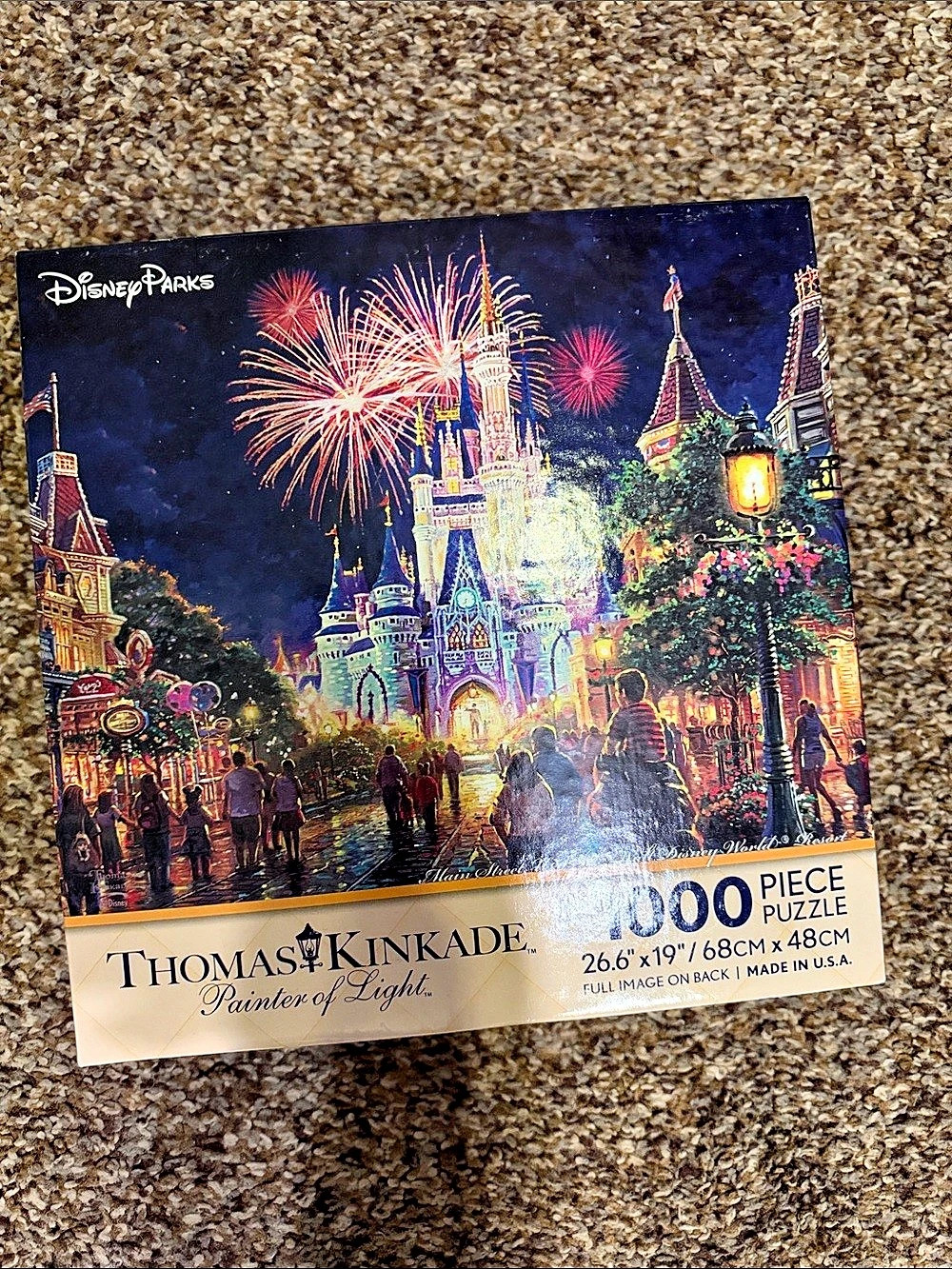 Thomas Kinkade Disney Parks Cinderella Castle Fireworks 1000 Piece Puzzle 1000